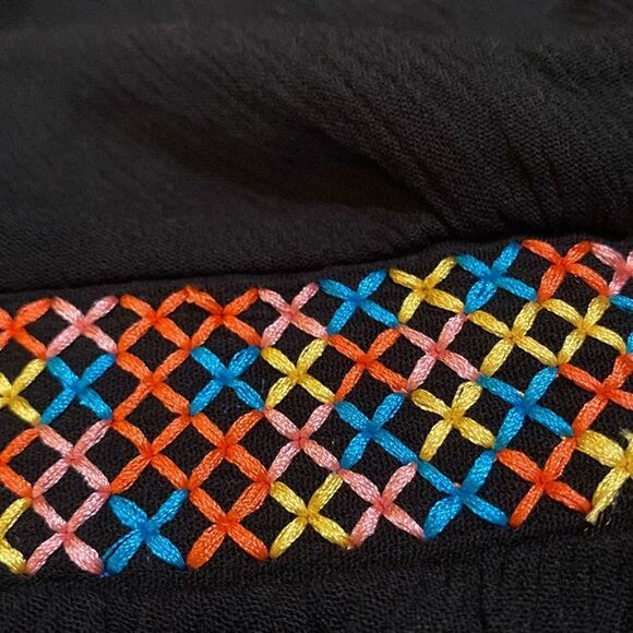 New W Tags Xhilaration Black Embroidered Top / Bathing Suit Coverup - Picture 12 of 14